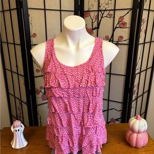 Pink Ruffled Women's Top